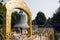 The Sacred giant prayer bell at Bodhi Tree complex at Sarnath, where Buddha gained Enlightenment about 2500 years ago