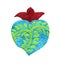 Sacred heart embroidery art on the white background