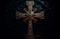 Sacred Illuminated christian cross. Generate Ai