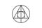 Sacred magic geometry , occult symbol , alchemical symbol showing the interaction between the four elements of matter symbolizing