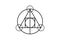 Sacred magic geometry , occult symbol , alchemical symbol showing the interaction between the four elements of matter symbolizing