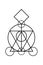 Sacred magic geometry , occult symbol , alchemical symbol showing the interaction between the four elements of matter symbolizing