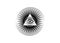 Sacred Masonic symbol. All Seeing eye, the third eye The Eye of Providence inside triangle pyramid. New World Order