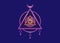 Sacred Masonic symbol. All Seeing eye, the third eye. The Eye of Providence, inside triangle pyramid. New World Order. alchemy
