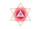 Sacred Masonic symbol. All Seeing eye, the third eye The Eye of Providence  inside triangle pyramid. New World Order. Hand-drawn