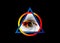 Sacred Masonic symbol. All Seeing eye, the third eye The Eye of Providence inside triangle pyramid. New World Order. logo