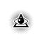 Sacred Masonic symbol. All Seeing eye, the third eye isolated on white background