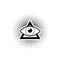 Sacred Masonic symbol. All Seeing eye, the third eye isolated on white background