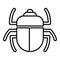 Sacred scarab beetle icon, outline style