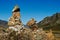 Sacred stone pyramids in the place of strength in Altai Mountains