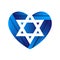 Sacred symbol star of david in heart. Shield of david. Magen illustration, icon