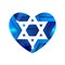 Sacred symbol star of david in heart. Shield of david. Magen illustration, icon