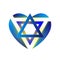 Sacred symbol star of david in heart. Shield of david. Magen illustration, icon