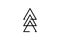 Sacred Triangles, triangle logo template. Past, present, future. Minimal geometry, ancient mystical sign. Black tattoo icon