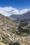 Sacred Valley harvested wheat field in Urubamba Valley in Peru,