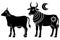 Sacrificial animals for Eid-ul-Azha Vector Illustration Silhouetted on white background