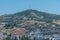 Sacromonte hill viewed from Alhambra fortress in Granada, Spain