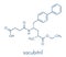 Sacubitril hypertension drug molecule. Skeletal formula