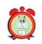 Sad alarm clock cartoon