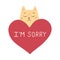 Sad apologetic cat