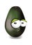 Sad avocado, a disappointed cartoon character