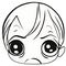 Sad baby face meme character sticker. transparent background version available