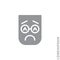 Sad and in a Bad Mood Emoticon Icon Vector Illustration. Style. Depressed, sad, stressed emoji icon vector, emotion, sad symbol.