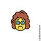 Sad and in a Bad Mood yellow Emoticon girl, woman Icon Vector Illustration. Style. Depressed, sad, stressed emoji icon vector