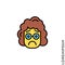 Sad Bad yellow Mood Feel Sorry Regret Emoticon girl, woman Icon Vector Illustration