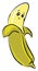 A sad banana open vector or color illustration