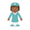 Sad Black Female Nurse Cartoon Character