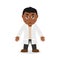 Sad Black Male Doctor Cartoon Character