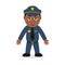 Sad Black Policeman Cartoon Character