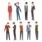 Sad Business People Set, Depressed Unhappy Office Workers Characters in Business Clothes, Tired or Exhausted Managers