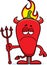 Sad Cartoon Chili Pepper Devil