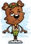 Sad Cartoon Female Bear Scout