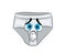 Sad cartoon illustration of men underwear boxers