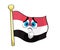 Sad cartoon illustration of Yemen flag