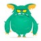Sad cartoon monster. Grumpy monster emotion. Halloween vector illustration.