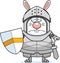 Sad Cartoon Rabbit Knight