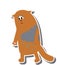 Sad cat isolated sticker. Depressed upset unhappy cat cartoon emotion rainy cloud. Flat character graphic illustration