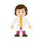 Sad Chemist Woman Cartoon Character