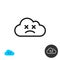 Sad cloud icon linear style