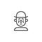 Sad clown line icon