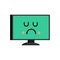 Sad computer emoji. sorrowful PC emotion. Vector illustration