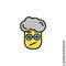 Sad and Confused with raised eyebrow yellow Emoticon boy, man Icon Vector Illustration. Style. Seductive Smile. Angry icon