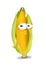 Sad corn, a disappointed maize cartoon character