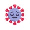 Sad coronavirus emoticon flat icon