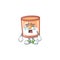 Sad Crying candle in glass cartoon character design style