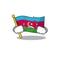 Sad Crying flag azerbaijan mascot cartoon style